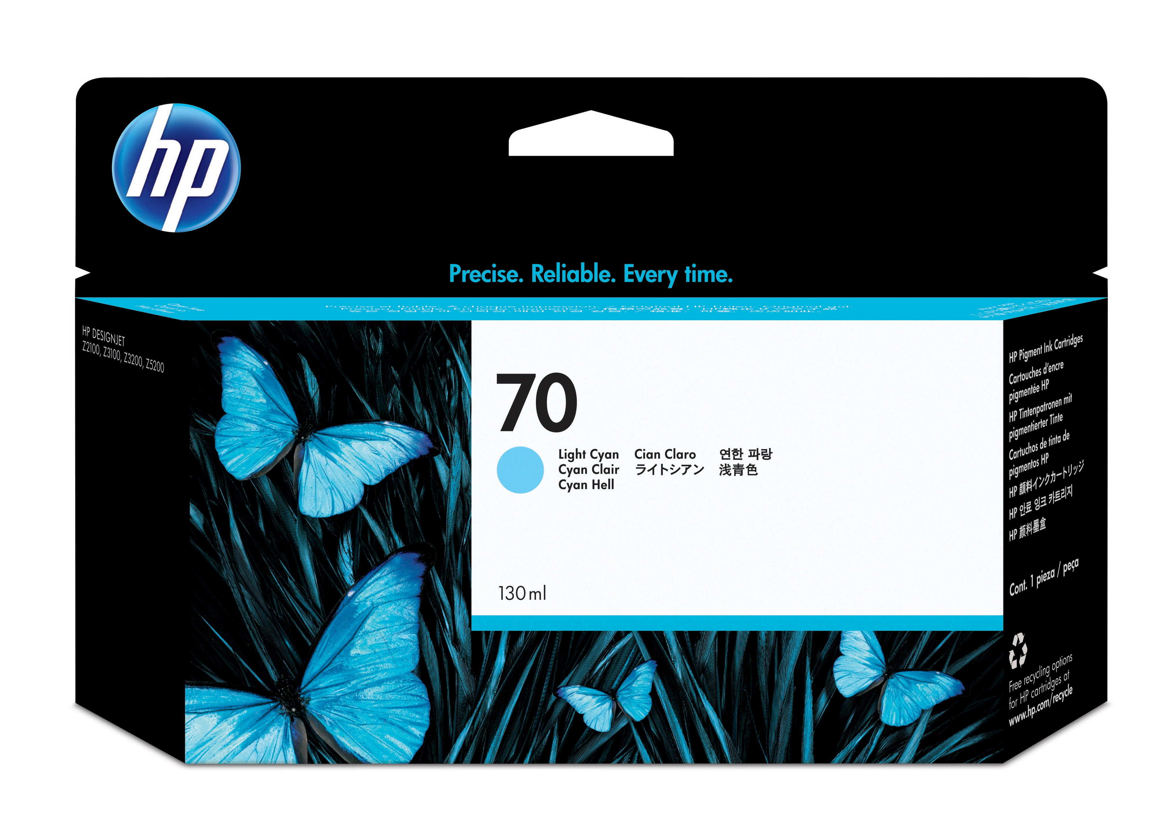HP 70 original Ink cartridge C9390A light cyan standard capacity 130ml 1-pack