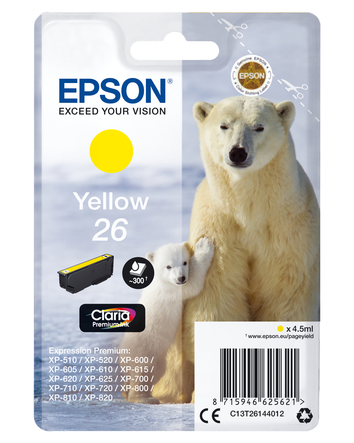 EPSON 26 / T2614 (Eisbär) gelb Druckerpatrone