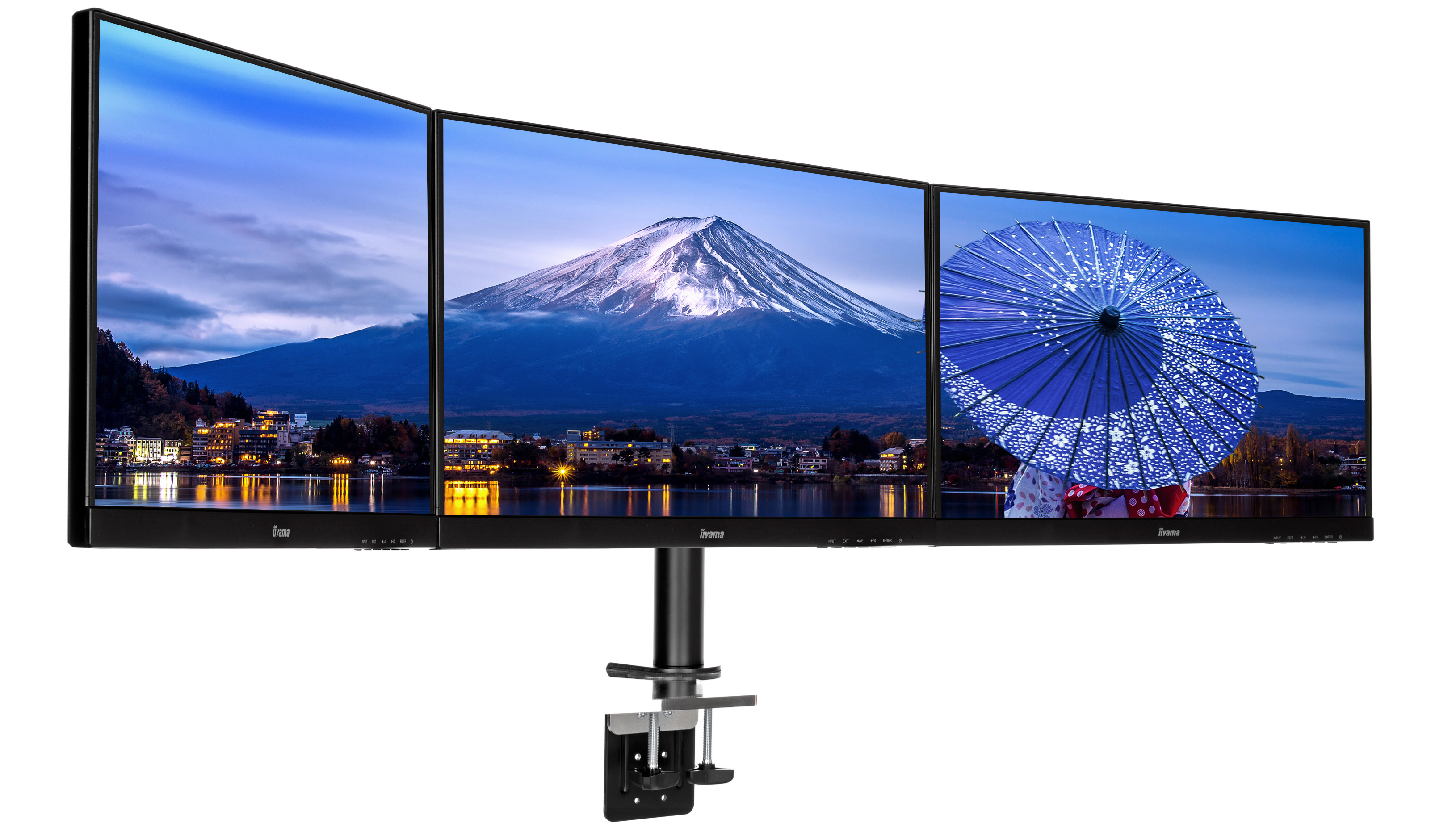 DS1003C-B1 TRIPLE DESKTOP ARM F/ 3 FLAT SCREENS 27IN 10KG