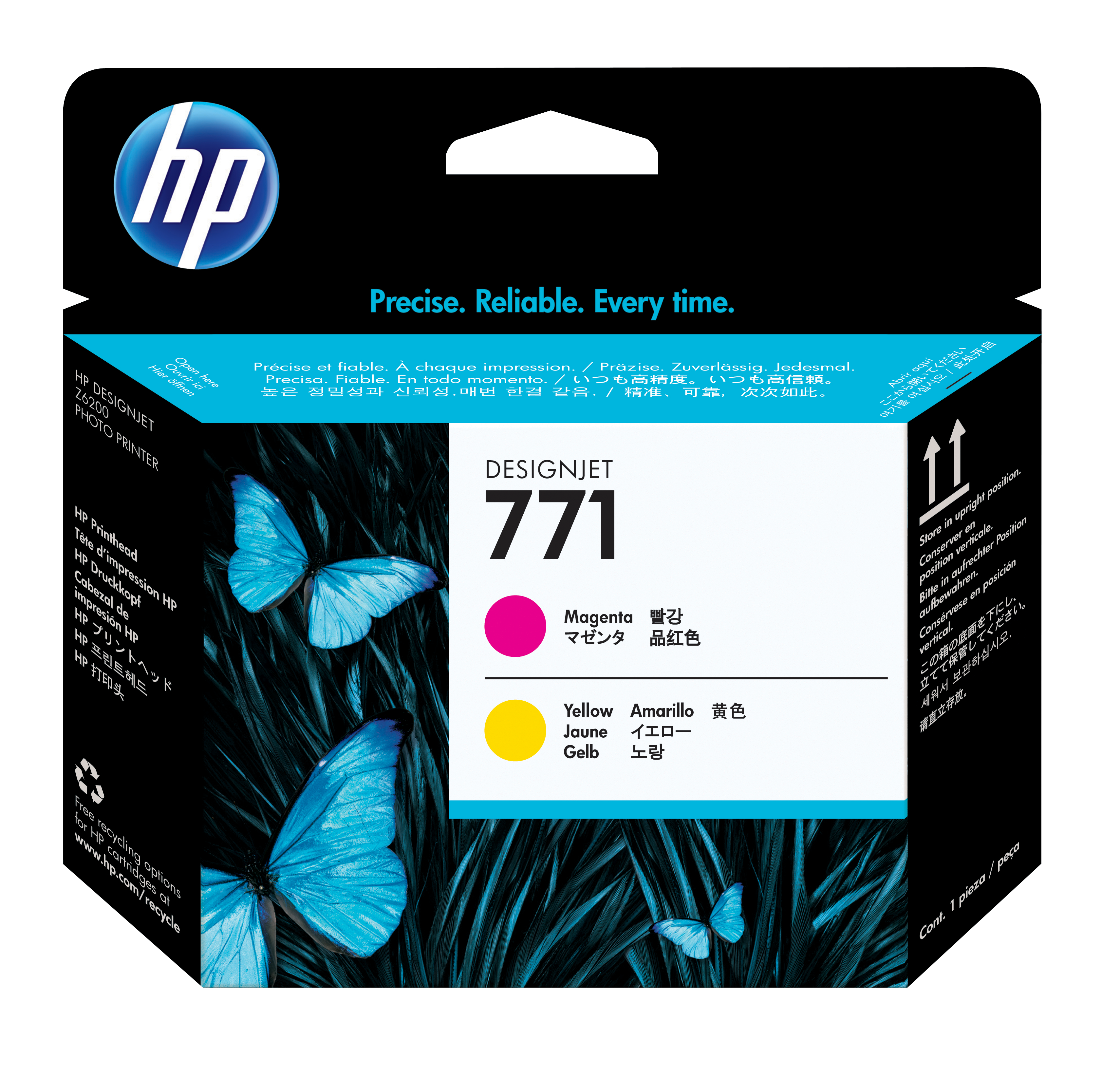 HP 771 original printhead CE018A magenta and yellow