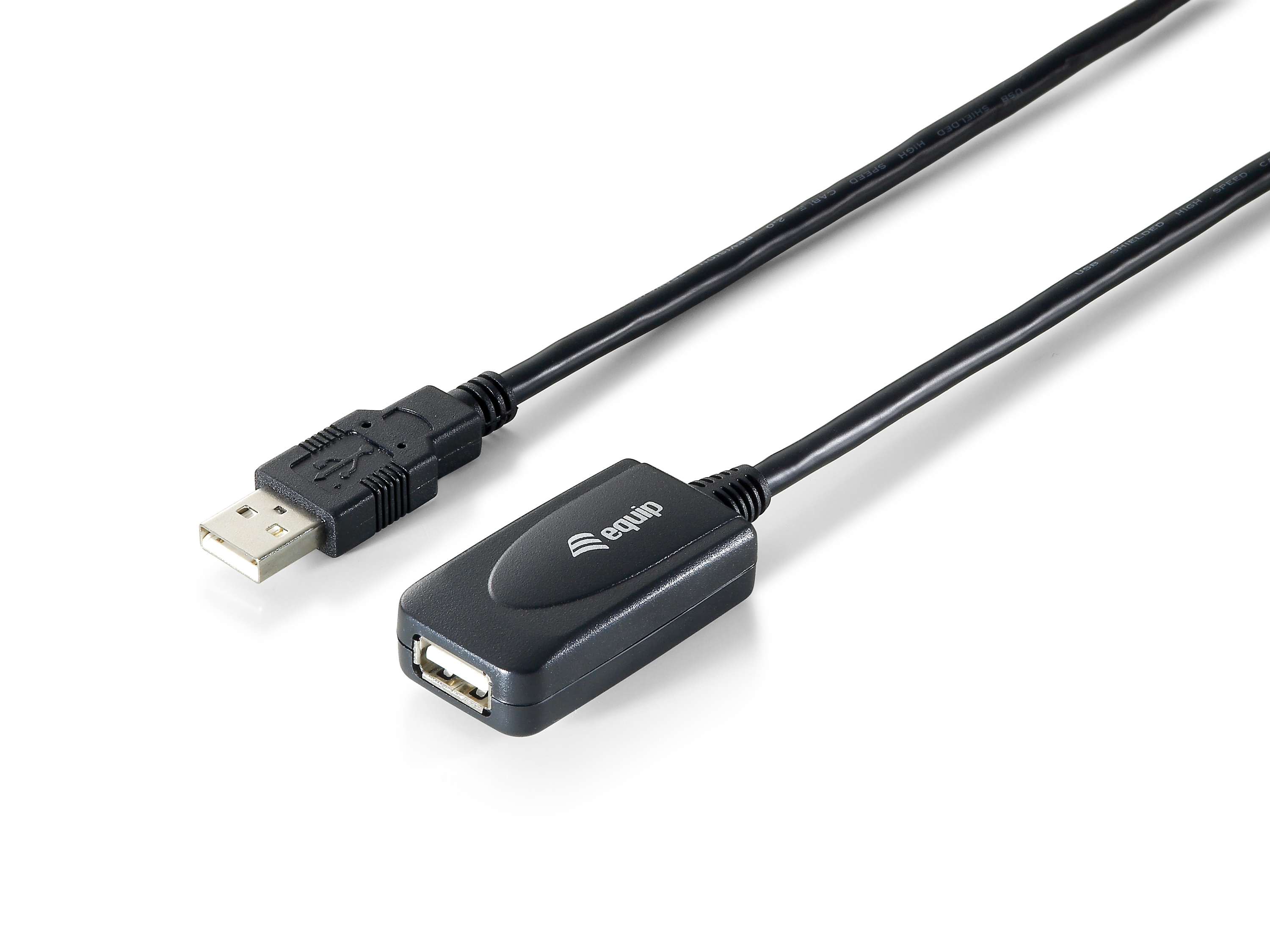 Equip Kabel USB-A2.0->A Akt. Erweiter. St/Bu 15.00m schwarz