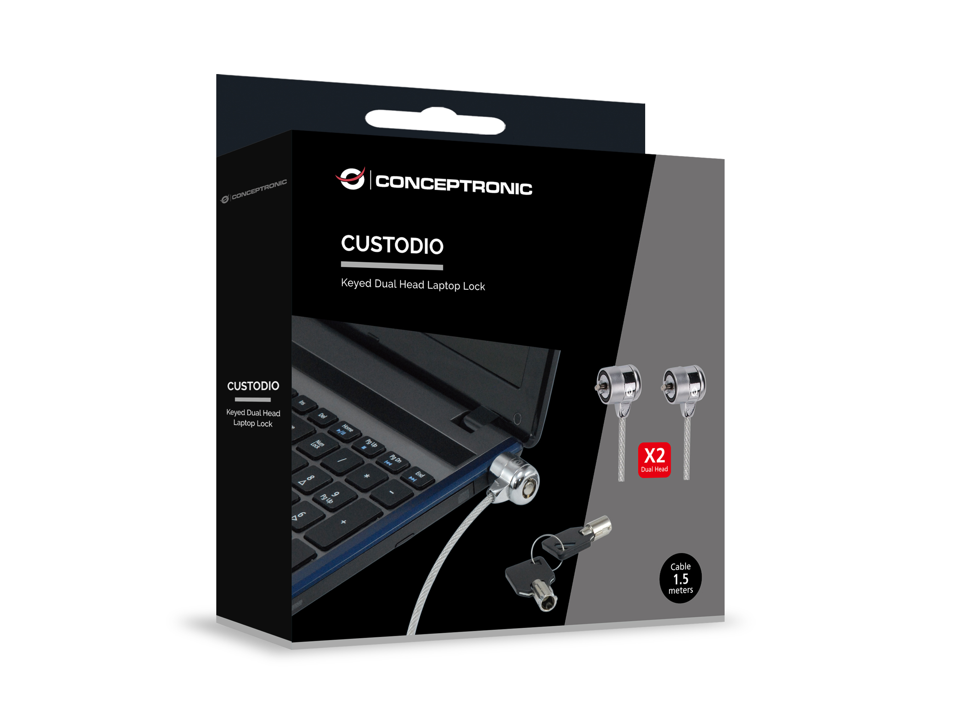 CONCEPTRONIC NBT Notebook/Laptop Dual Schlüsselschloss 1.50m