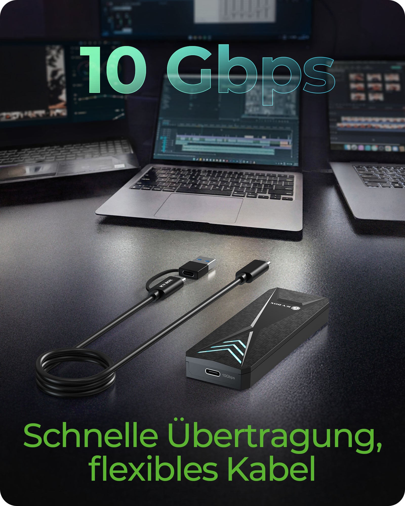 Geh. IcyBox Spade Case 1805 NVMe M.2 USB 3.2 Gen 2 Type-C