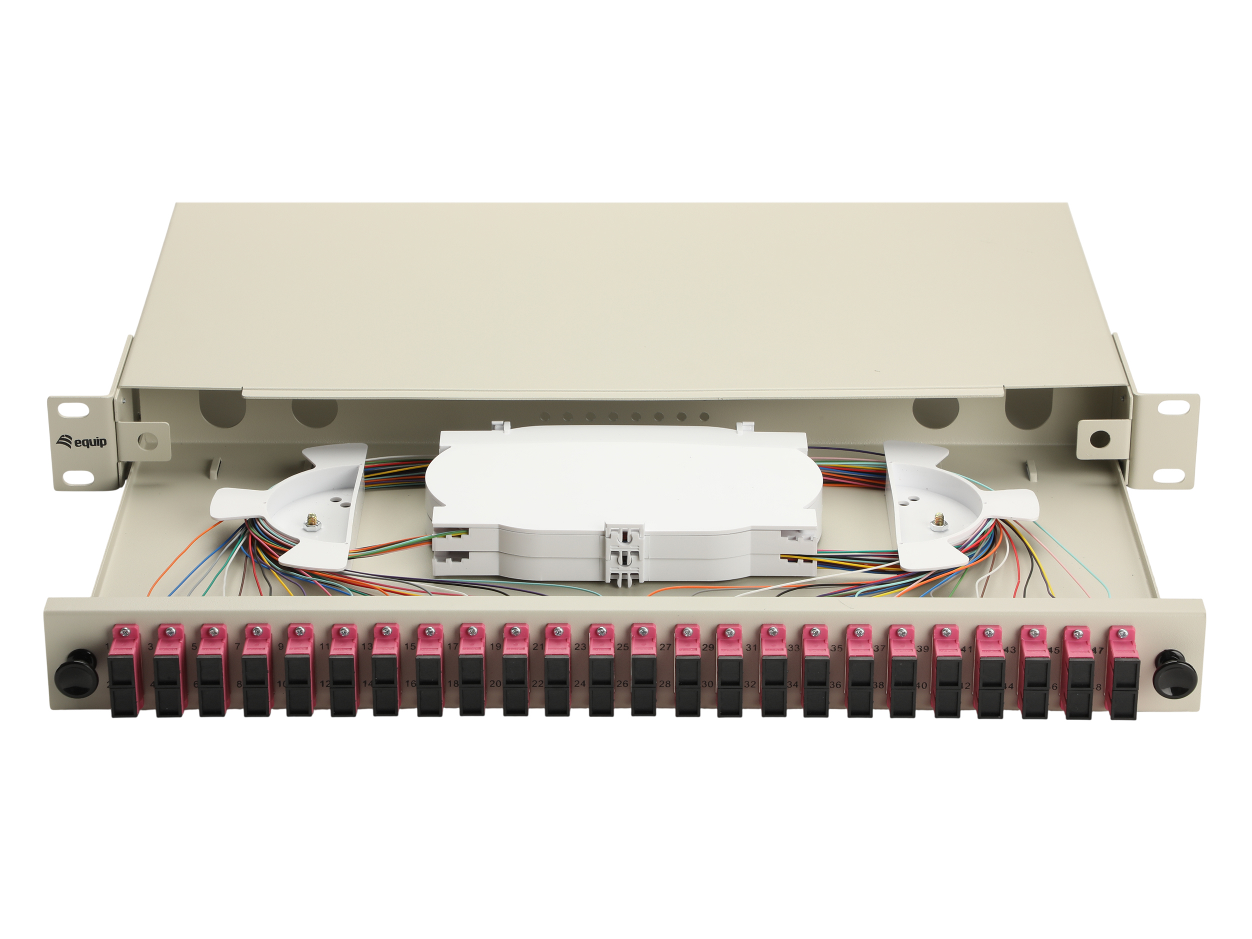 Equip LWL-Spleißkasten 24-Port SC-Duplex OM4 1U komplett gr