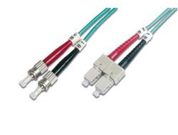 DIGITUS LWL Patchkabel ST -> SC 2.00m Multimode Duplex OM3