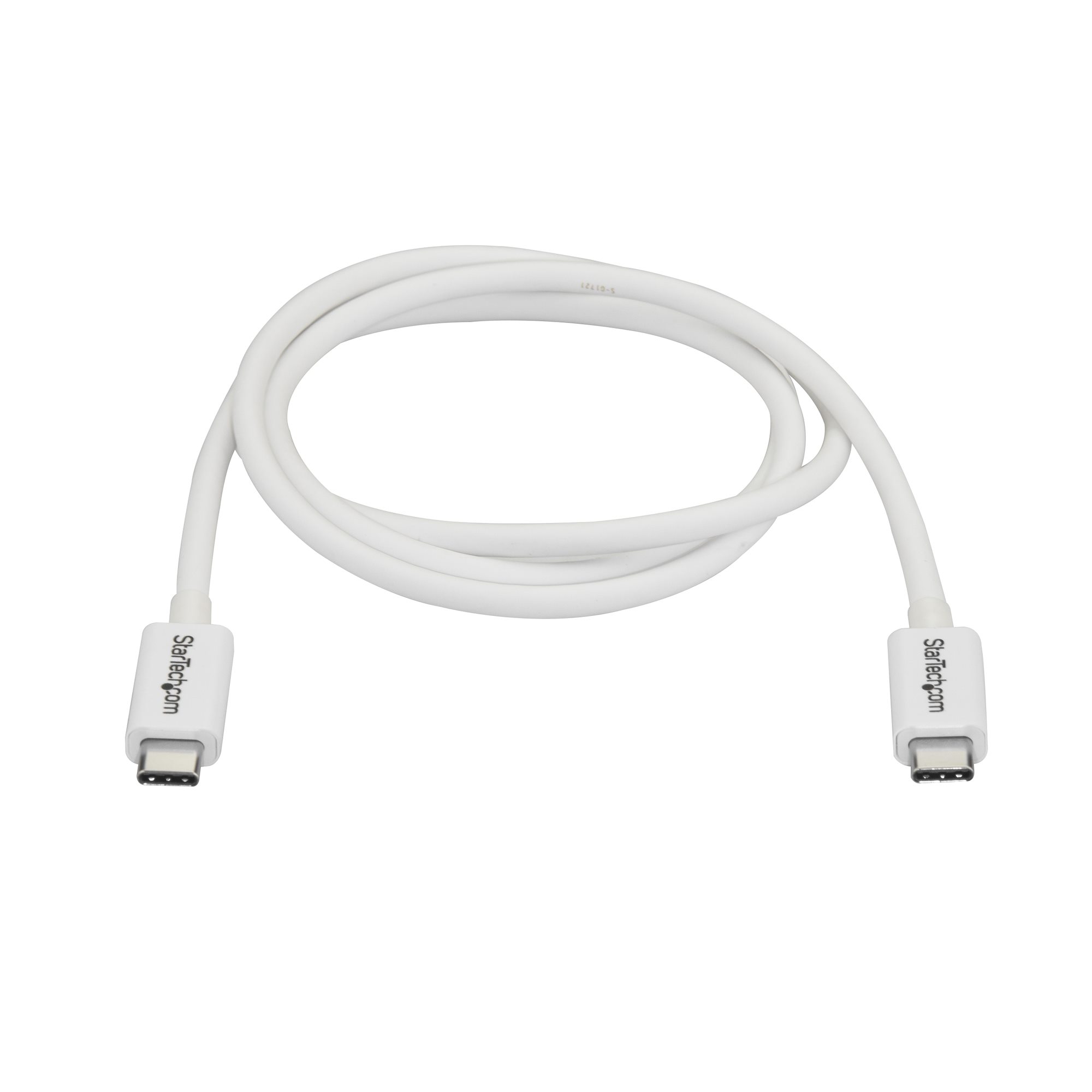 STARTECH.COM Thunderbolt 3 Cable - 20Gbps - 1m - White - Thunderbolt USB and DisplayPort Compatible