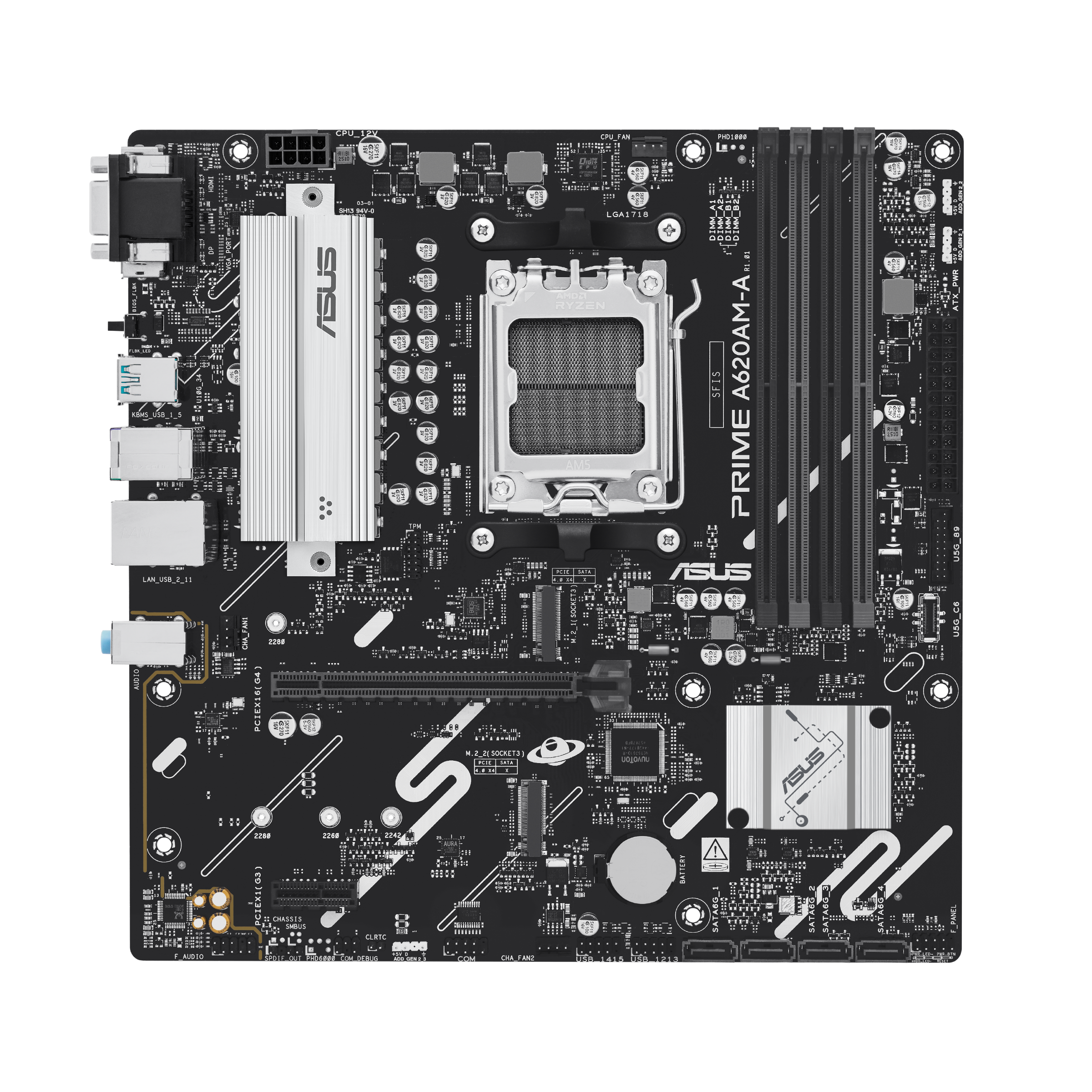 ASUS AMD A620 micro-ATX motherboard 4xDDR5 1xHDMI 1xDP 2xM.2 4xSATA