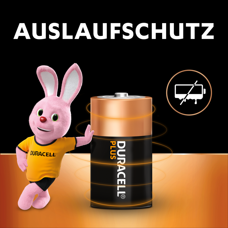 DURACELL Batterien PLUS Alkali-Mangan E-Block 9,0 V, 4 St.