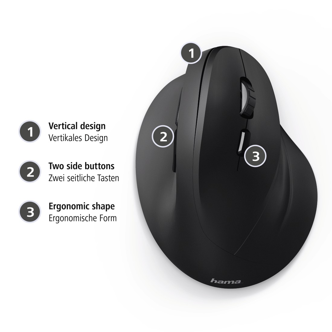 hama EMC-500 Maus ergonomisch kabelgebunden schwarz
