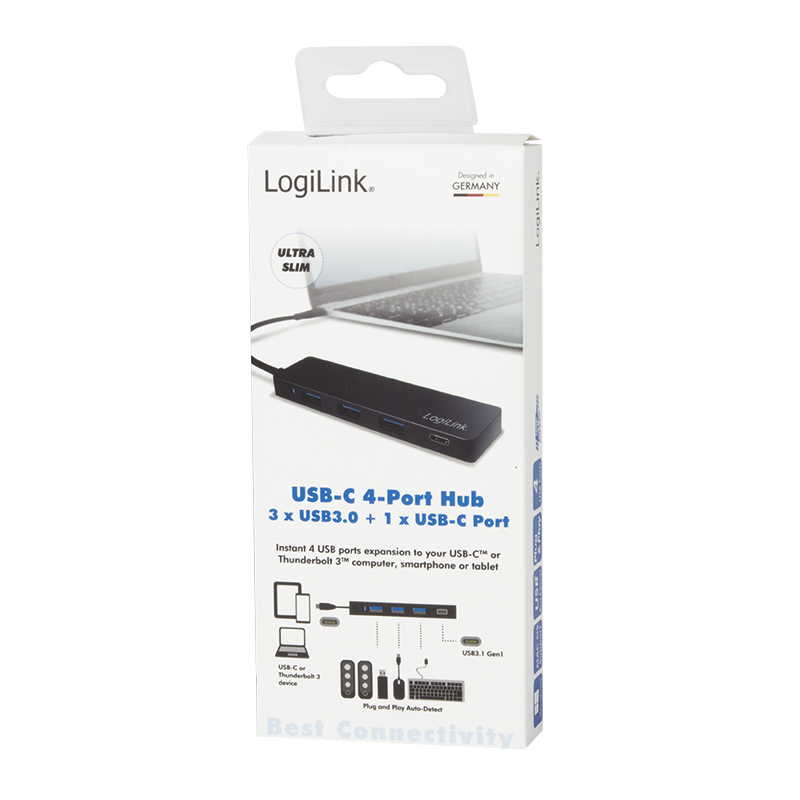 LogiLink USB-C 3.1-Hub 4-Port schwarz