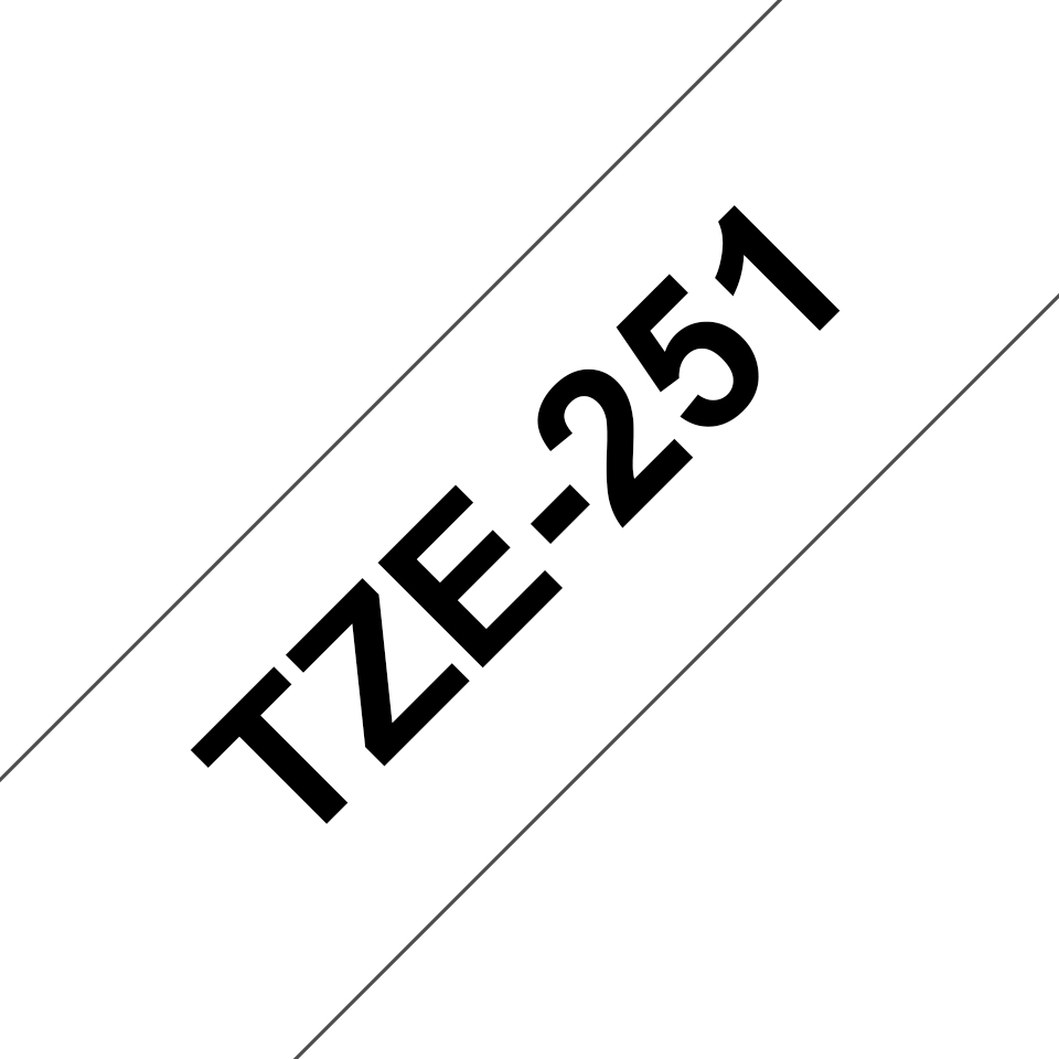 TZE-251 LAMINATED TAPE 24MM 8M BLACK ON WHITE