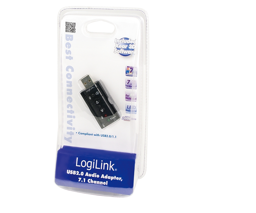 Logilink Soundkarte USB 7.1 Surround Sound Effekte