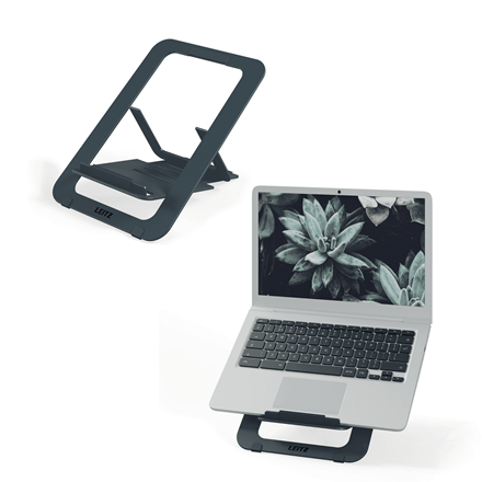 AKTION: LEITZ Laptop-Ständer Ergo Ultraflach aus Aluminium 63460089 dunkelgrau mit Prämie nach Registrierung