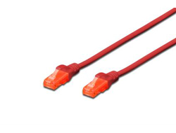 CAT 6 U-UTP PATCH CABLE CU. PVC LENGTH 2M COLOR RED