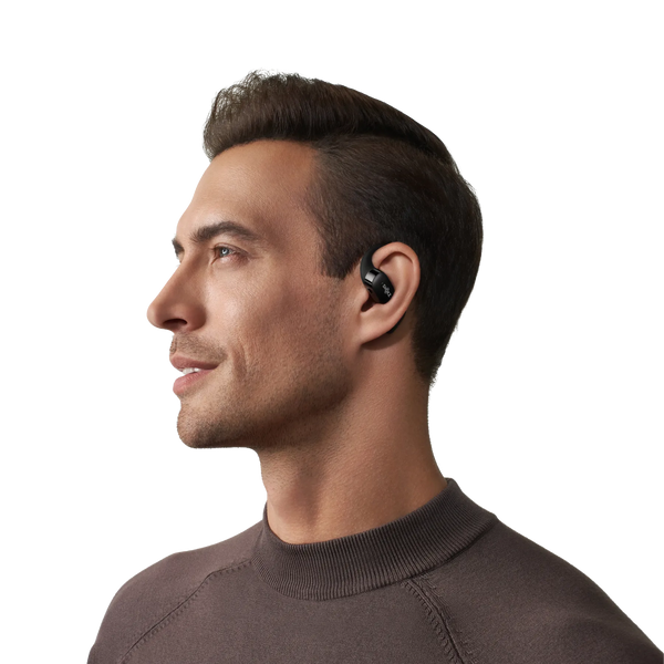 SHOKZ OPENFIT BLACK OPEN-EAR LISTENING BUDS WITH ULTRA-SOFT S