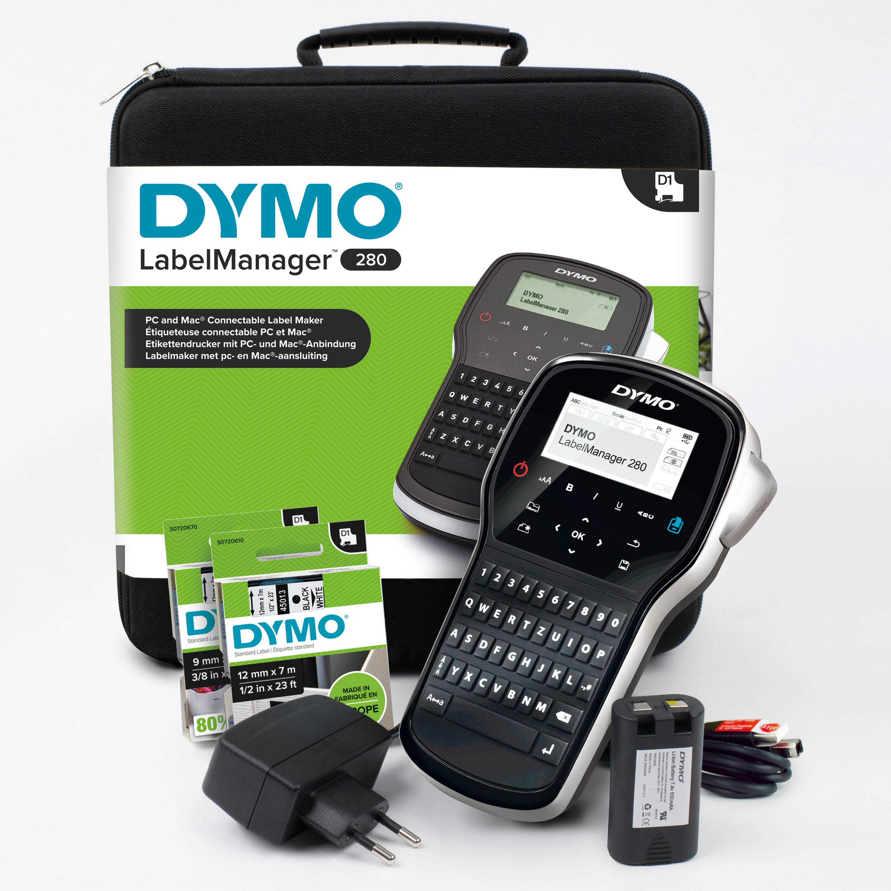 DYMO LabelManager 280 im praktischen Koffer(SoftCase)Qwerty