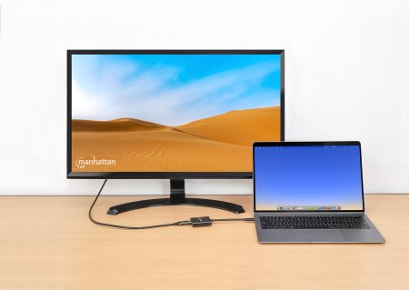 MANHATTAN USB-C auf HDMI 3-in-1 Docking-Konverter mit Power Delivery 100W HDMI 4K30Hz USB-A 5Gbit/s Buchsen Passthrough-Ladeanschl.