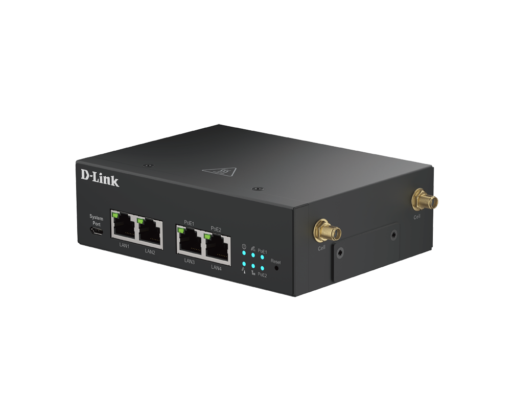 D-LINK DWM-314-GP/E Industrial 5G Multi-connect PoE Modem Dual SIM 2x 10/100/1000 Ethernet LAN 2x 10/100/1000 Ethernet PoE LAN