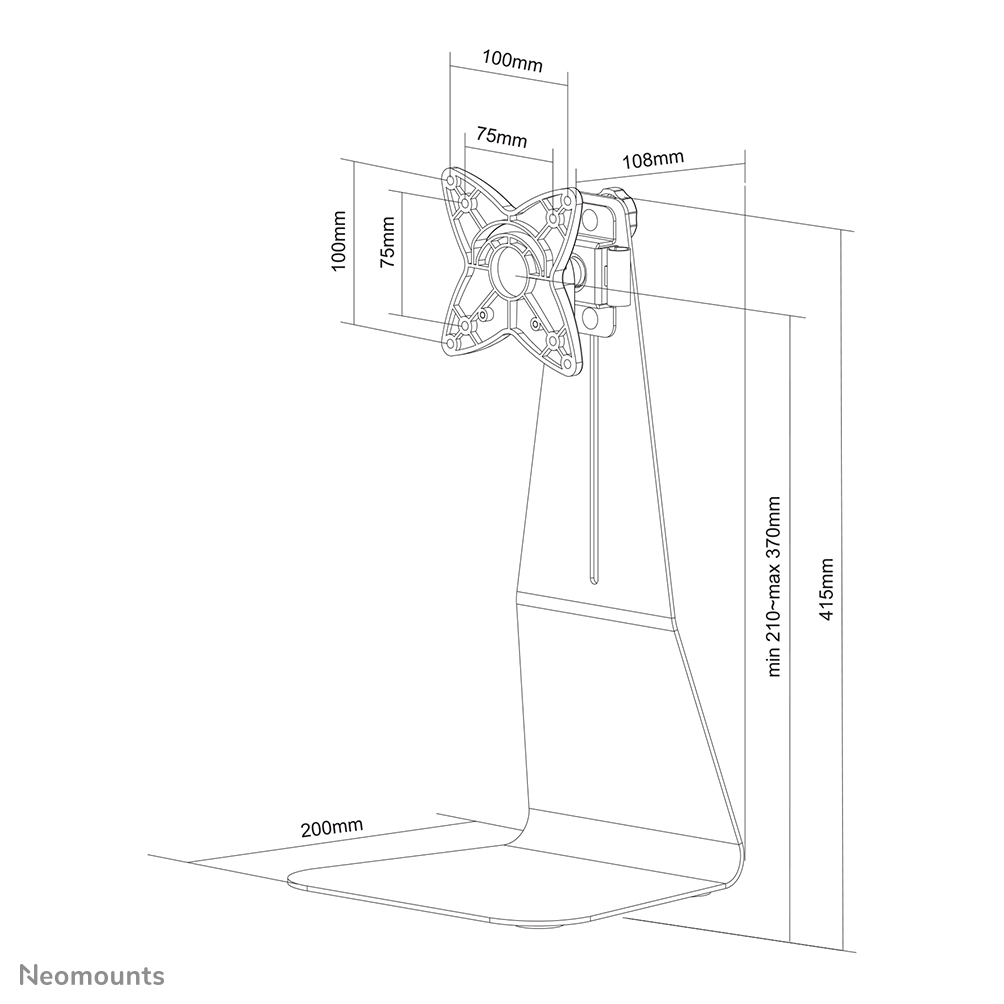 NEOMOUNTS FPMA-D800 Desk Mount Stand Flatscreen 25,4-68,58cm 10-27Zoll 10kg VESA 75x75/100x100mm dreh-kipp-schwenkbar 2 p