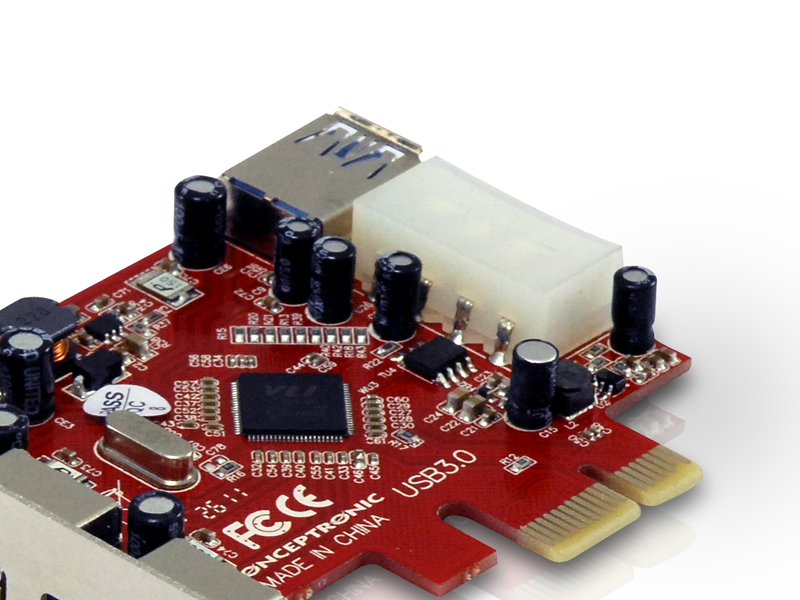 CONCEPTRONIC PCIe1x Card 3xUSB-A Ext./1xUSB-A Int. 5Gbps