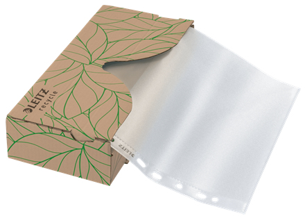 LEITZ Prospekthüllen Recycle 4022 DIN A4 transparent genarbt 0,07 mm, 40 St.