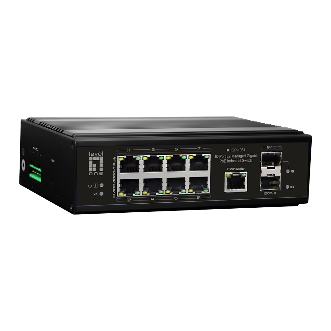 LevelOne Industr.PoE Switch 8xGE PoE/+ 360W Managed L2