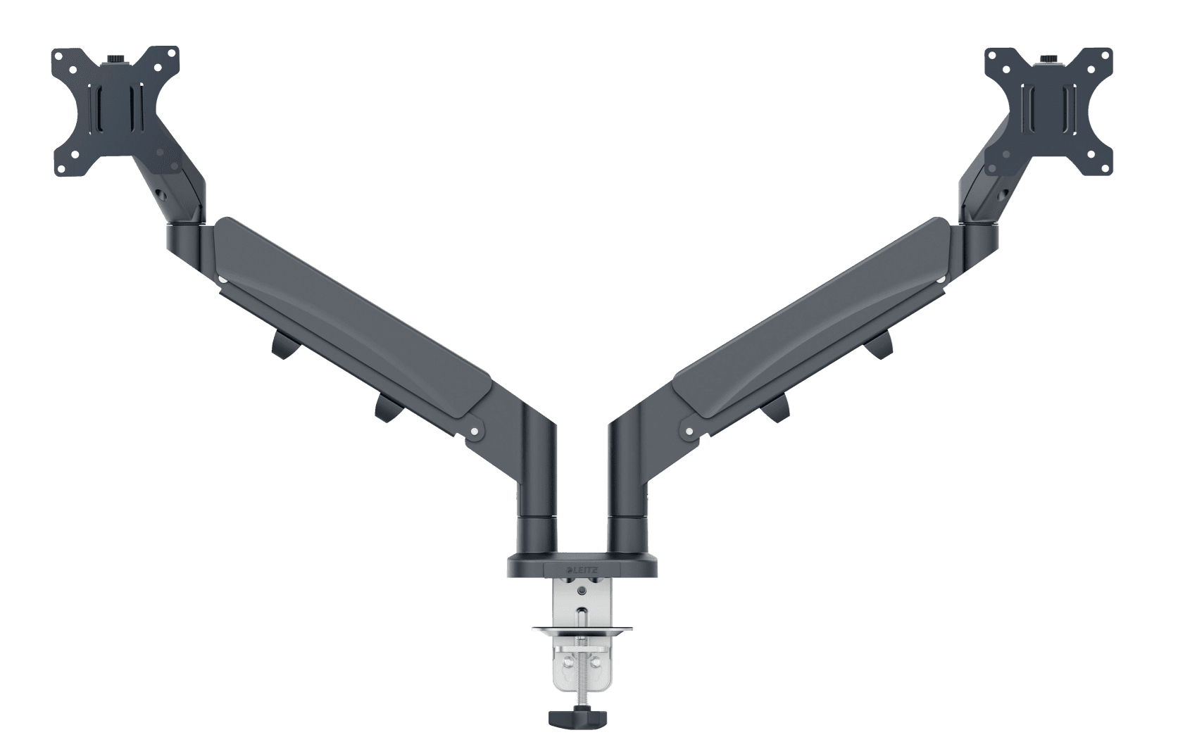 LEITZ Monitor-Halterung Ergo 65370089 dunkelgrau für 2 Monitore, Tischklemme