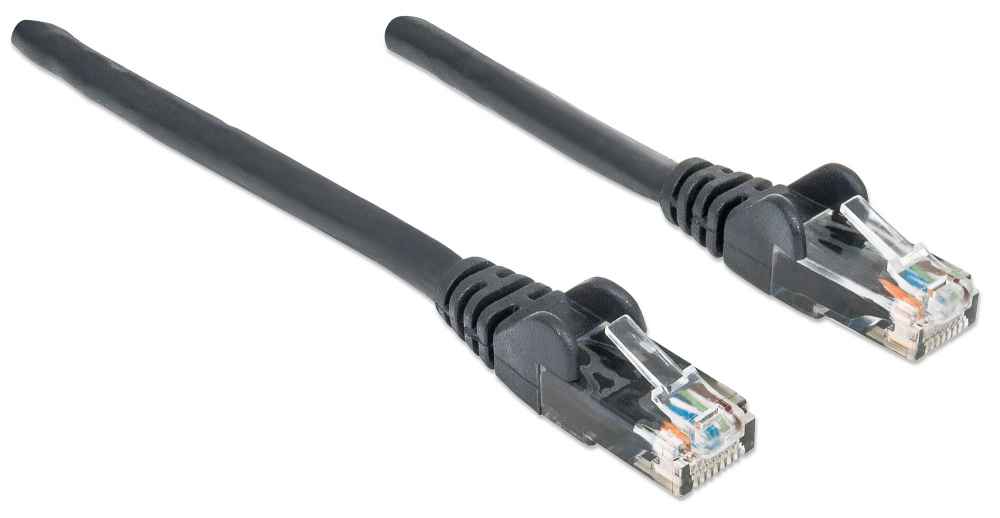 INTELLINET Netzwerkkabel Cat6 U/UTP CCA Cat6-kompatibel RJ45-Stecker/RJ45-Stecker 1,0 m schwarz