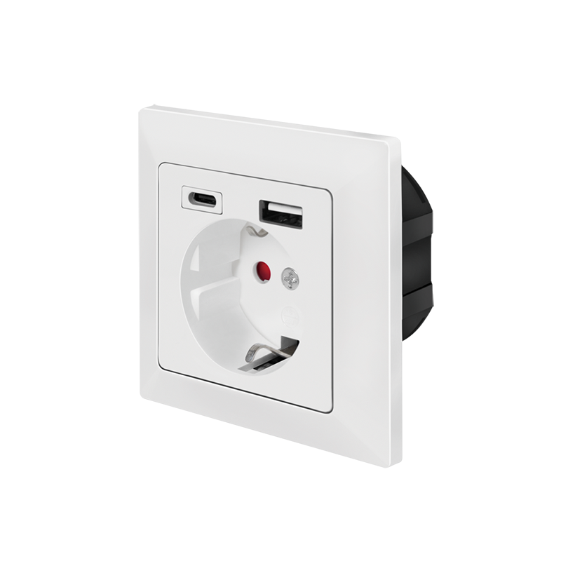 LogiLink Steckdose mit USB-C und USB Anschluss PA0262