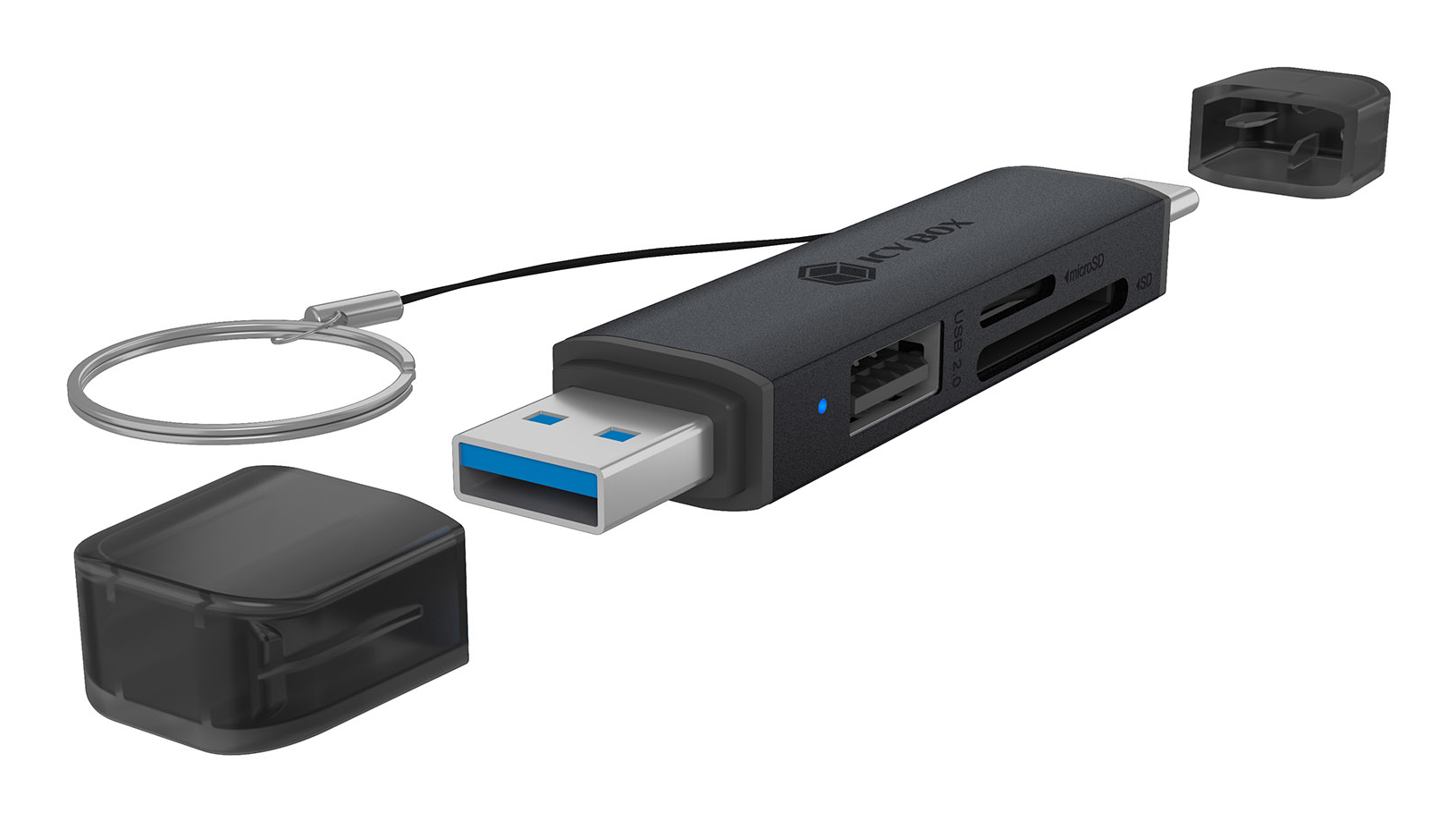 Adapter IcyBox USB 3.2 Gen1 3-in-1 Kartenleser USB Type-C/A