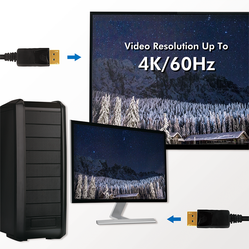 Logilink DisplayPort-Kabel, DP/M 4K/60 Hz CCS schw. 2 m