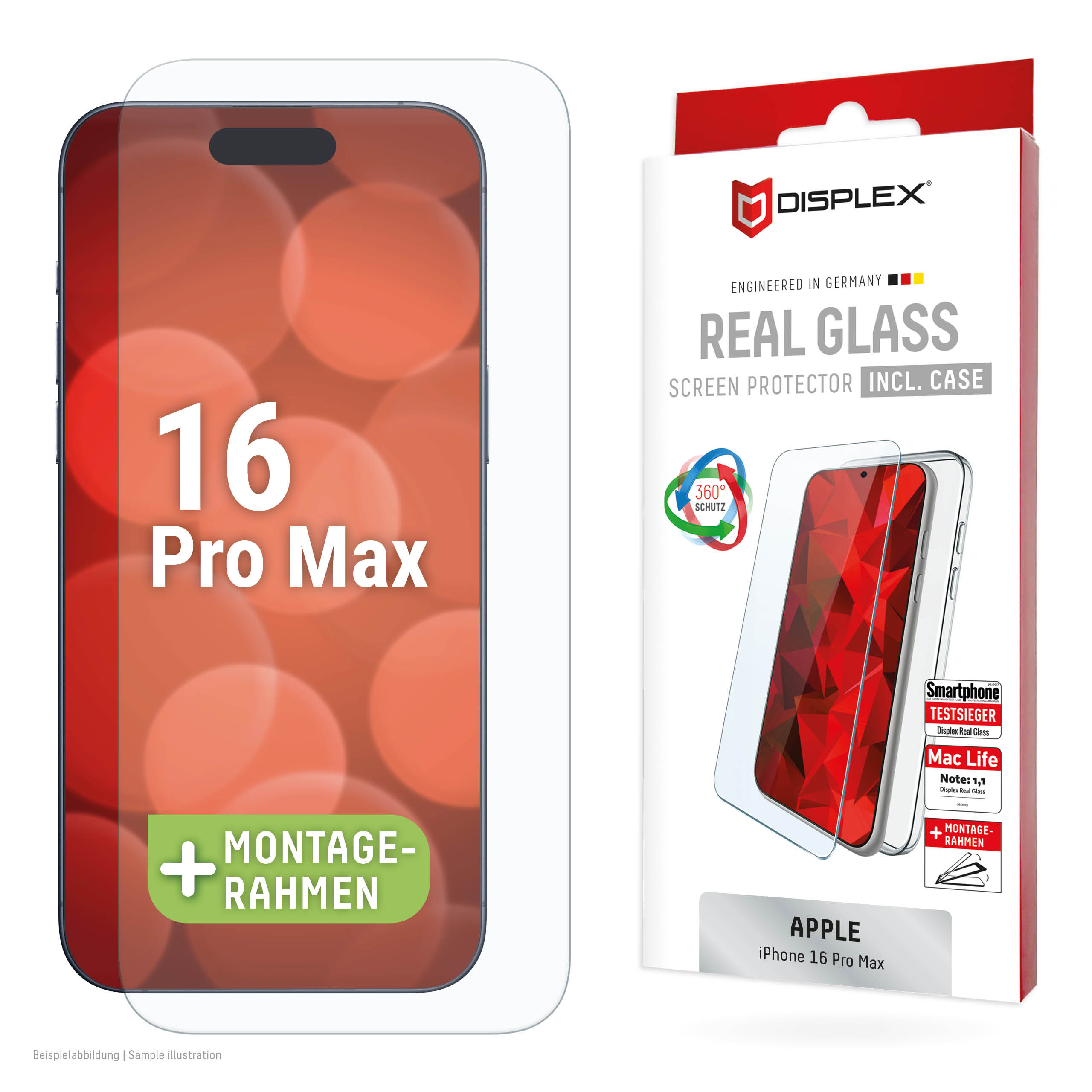 DISPLEX REAL GLASS + CASE IPHONE 16 PRO MAX