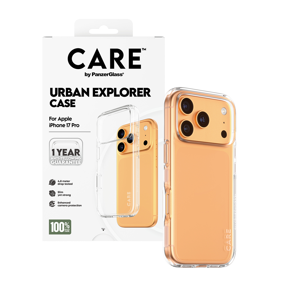 CARE BY FLAGSHIP CASE TRANSPARE W. CLEAR FRAME IPHONE 17 PRO