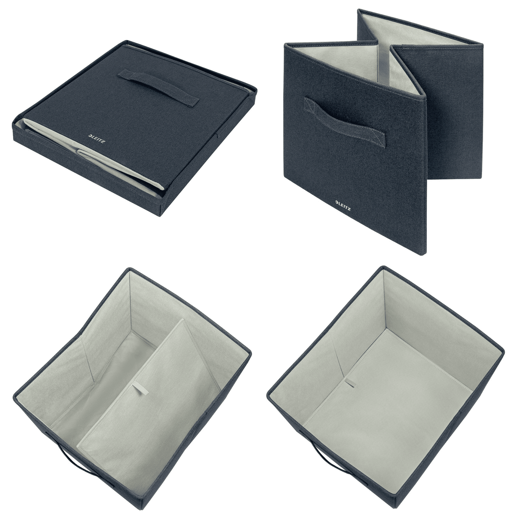LEITZ Aufbewahrungsboxen grau 33,0 x 38,0 x 32,5 cm, 2 St.