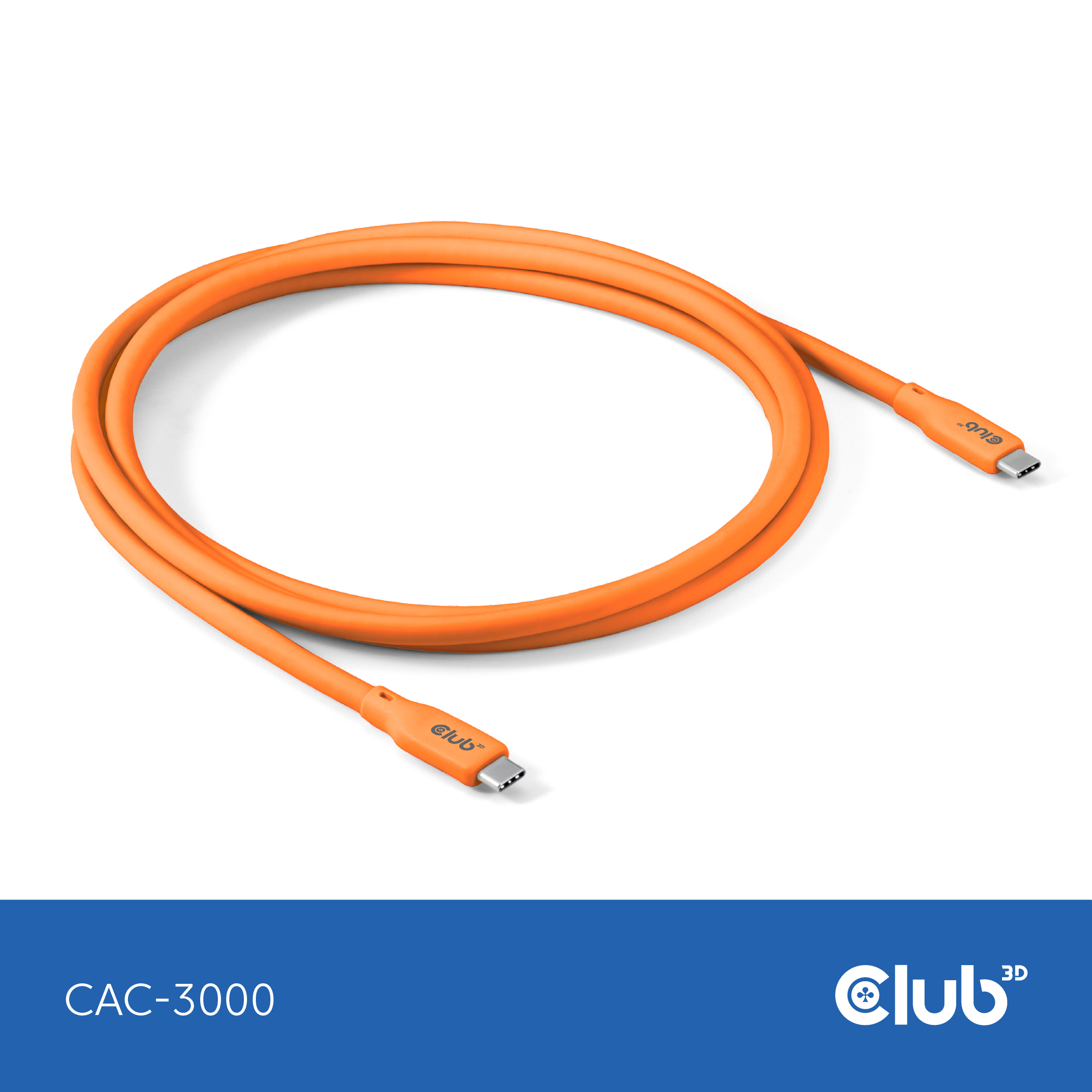 Club3D Lifestyle USB-C Kabel PD 240W,20Gbps 2m orangeSt/St retail