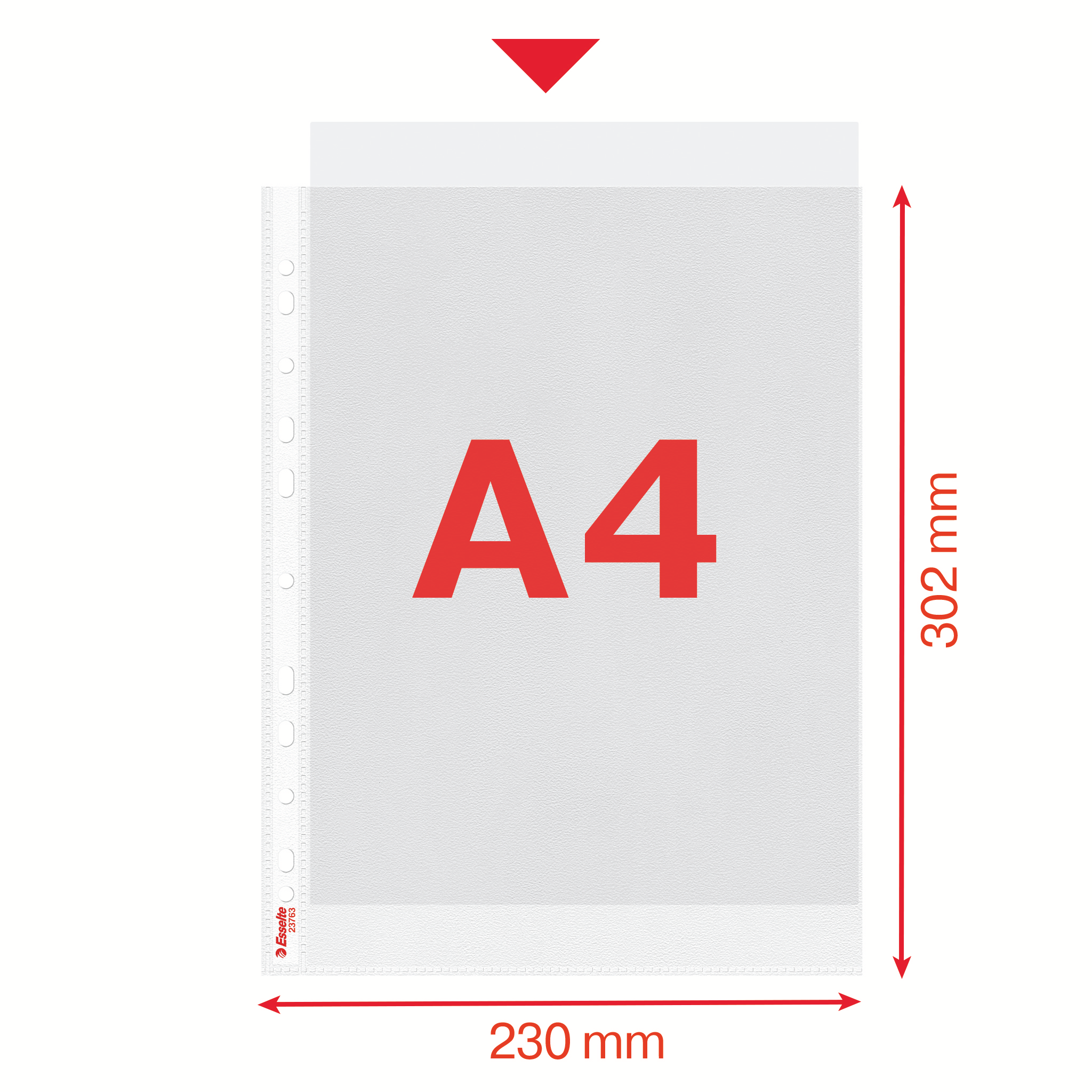 Esselte Prospekthüllen DIN A4 transparent genarbt 0,09 mm, 100 St.