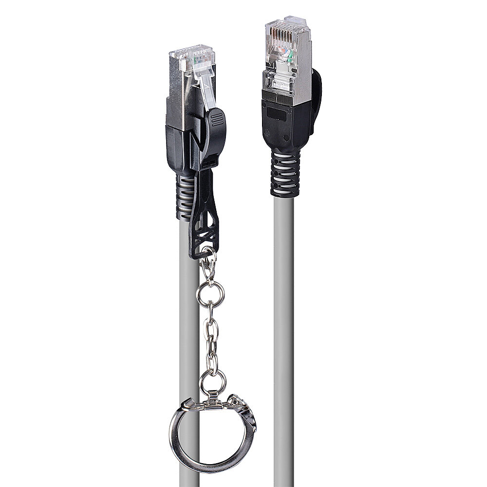 LINDY Patchkabel Cat.6A S/FTP grau 1m verriegelbar