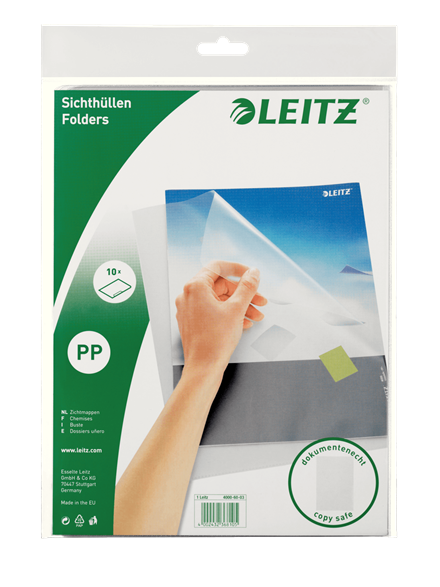 LEITZ Sichthüllen 4000 Standard DIN A4 transparent genarbt 0,13 mm, 10 St.