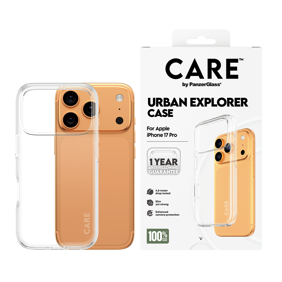 CARE BY FLAGSHIP CASE TRANSPARE W. CLEAR FRAME IPHONE 17 PRO