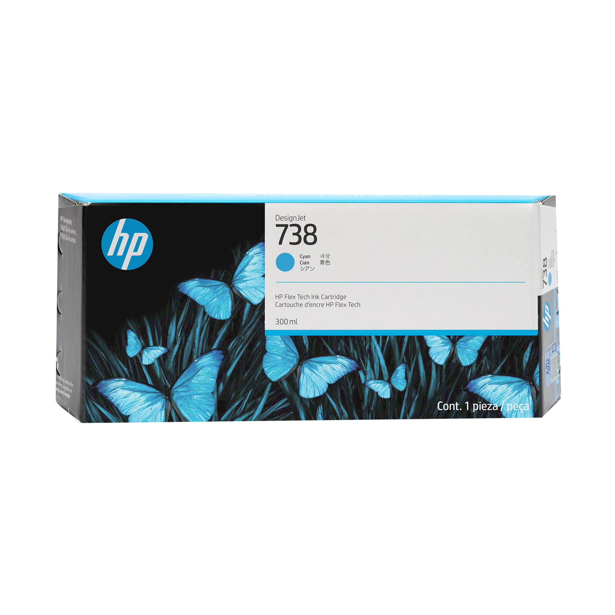 HP 738(676M6A) cyan Druckerpatrone