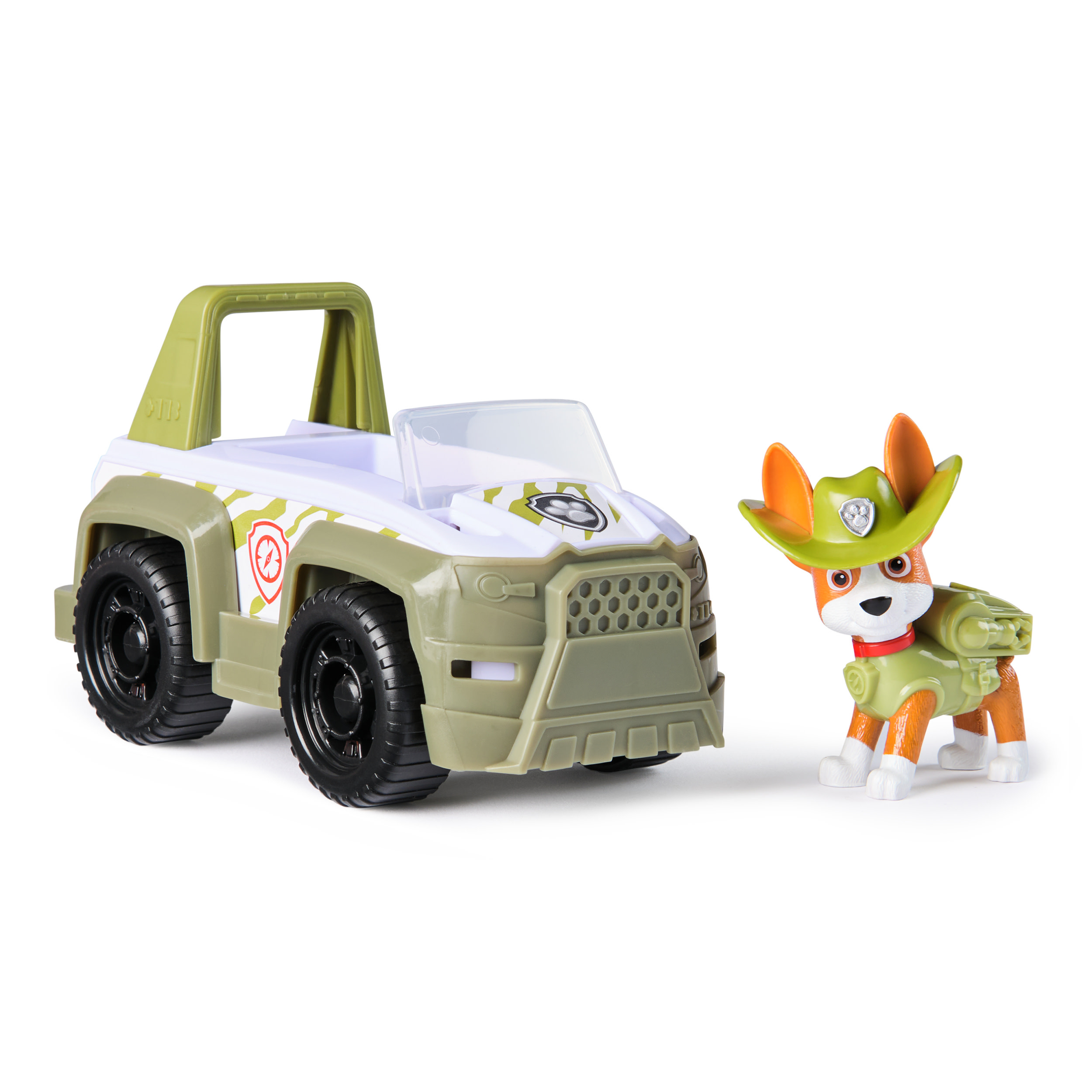 Paw Patrol - Dschungel Jeep mit Tracker Spielfigur, Spielfahrzeug