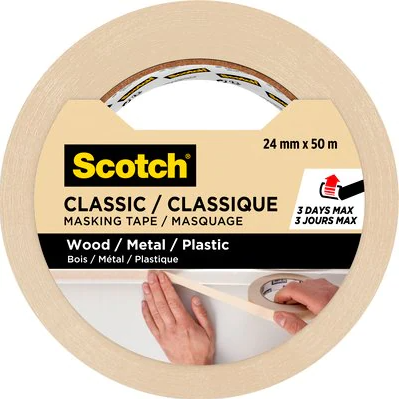 Scotch CLASSIC Kreppband beige 24,0 mm x 50,0 m 1 Rolle