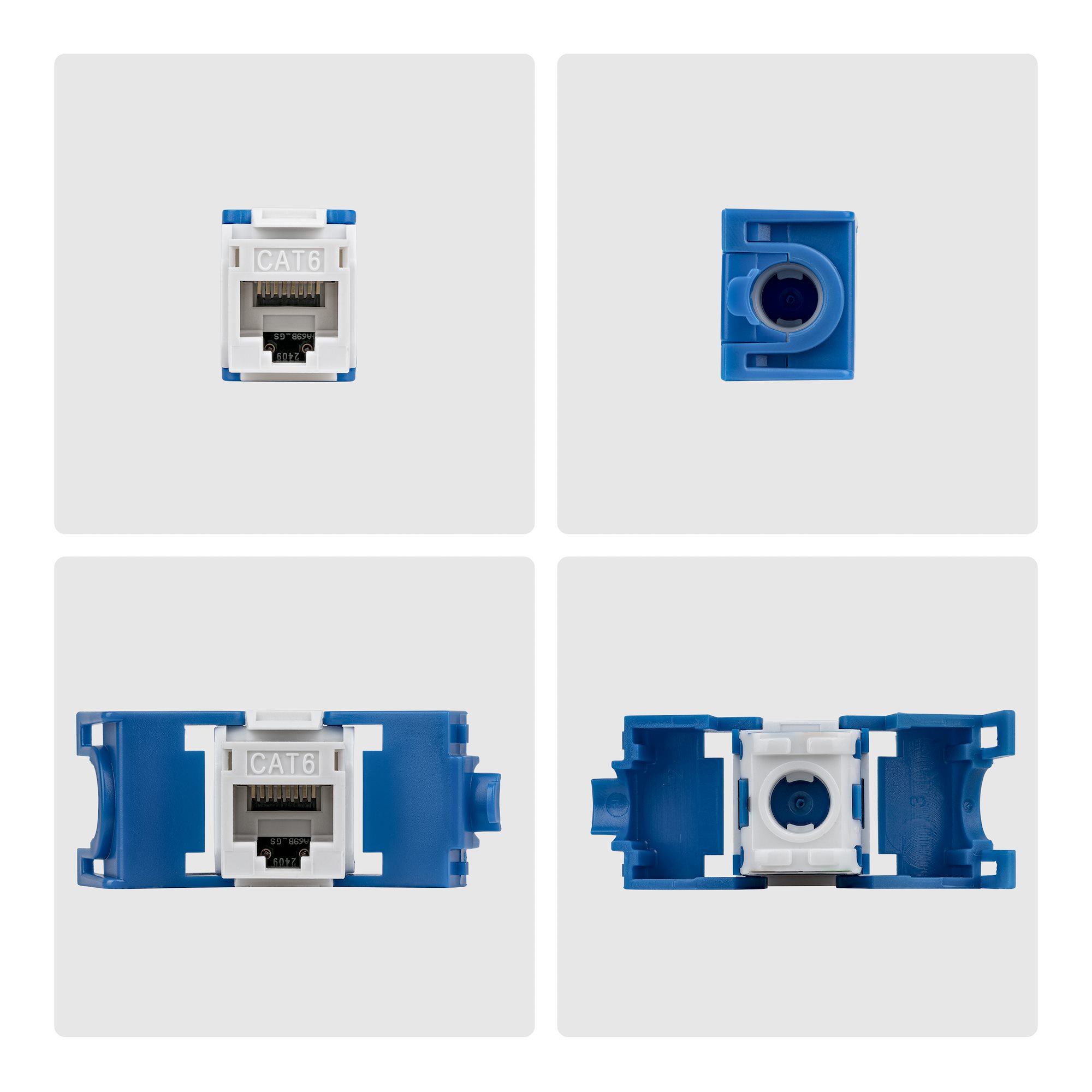 CAT6 KEYSTONE JACK 24-PACK 24-PACK180-DEGREE TOOLLESS WHITE