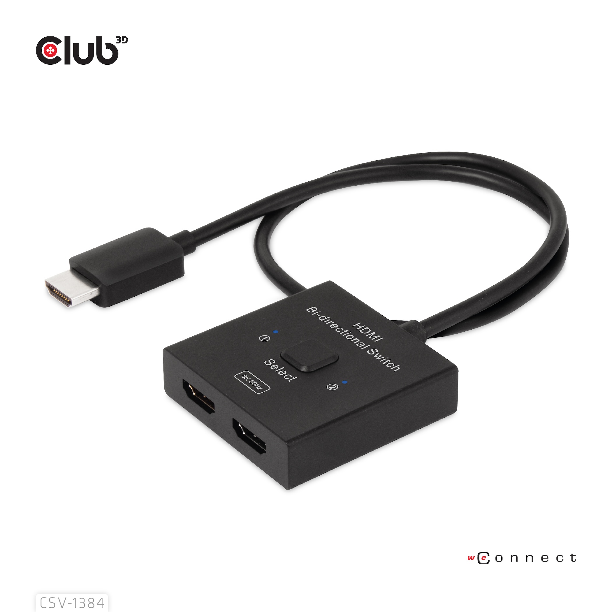 Club3D HDMI Switch 2-in-1 bidirektional 8K60Hz/4K120Hz UHD retail
