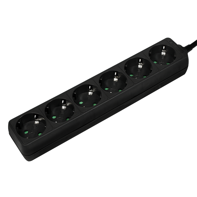 Logilink Steckdosenleiste 6-fach mit Schutzkontakt , schw.