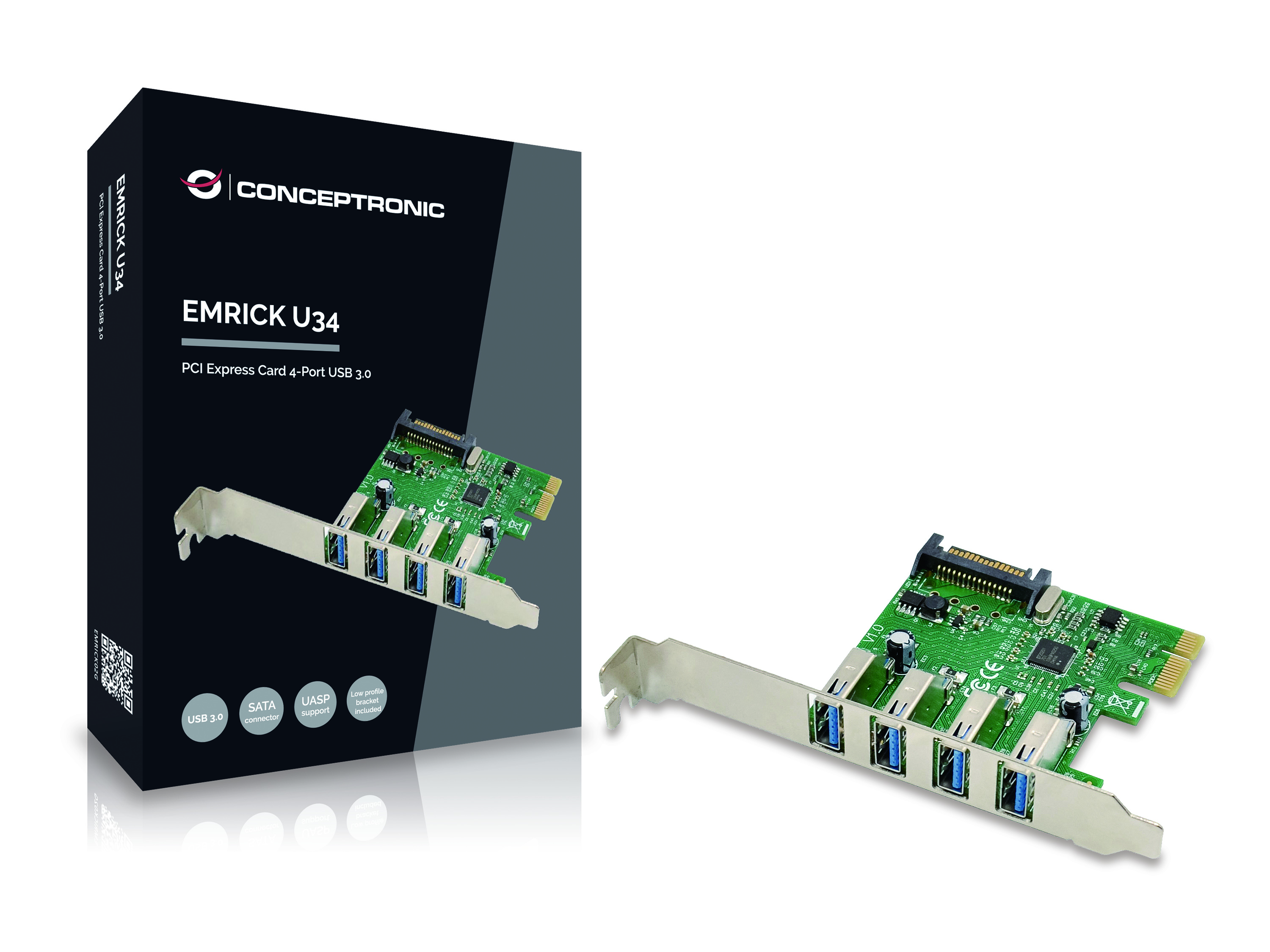 CONCEPTRONIC 1xPCIe2.0 Card 4xUSB-A3.0 5Gbps
