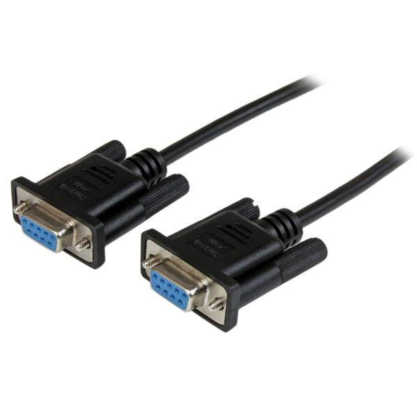 1M BLACK DB9 NULL MODEM CABLE SERIAL NULL MODEM CABLE BLACK