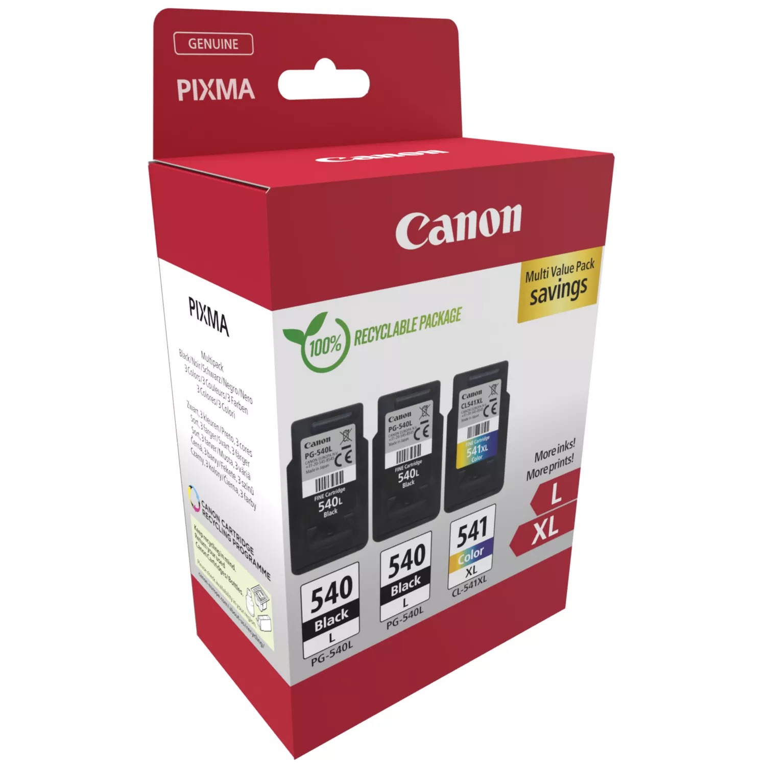 Canon PG-540Lx2/CL-541XL schwarz, color Druckköpfe, 3er-Set