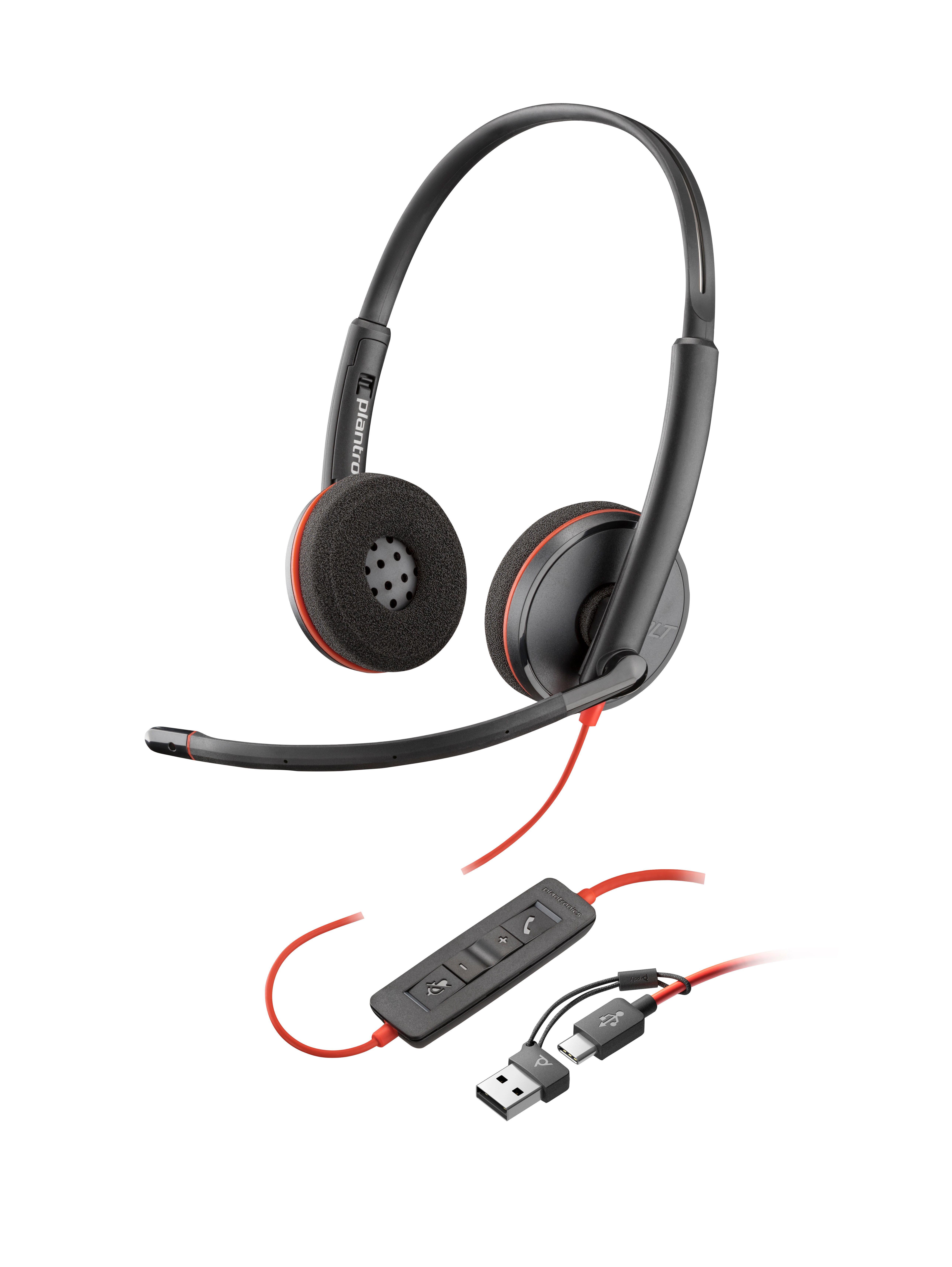 HP Poly Blackwire 3210 Monaural USB-C Headset +USB-C/A Adapter Bulk SmartBuy