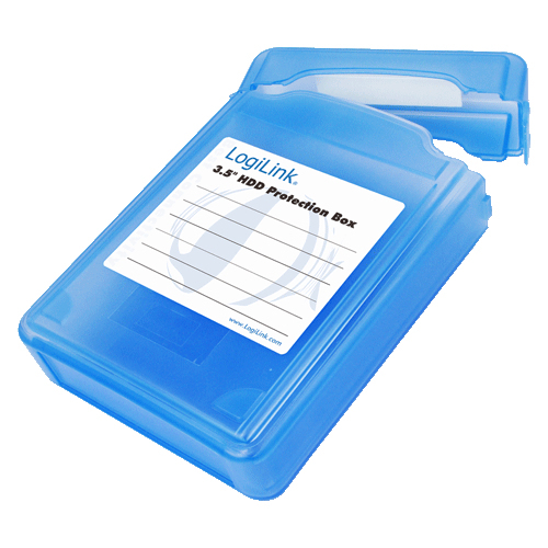 Logilink HDD Schutz-Box für 1x 8.9cm (3,5) blau wasseresist